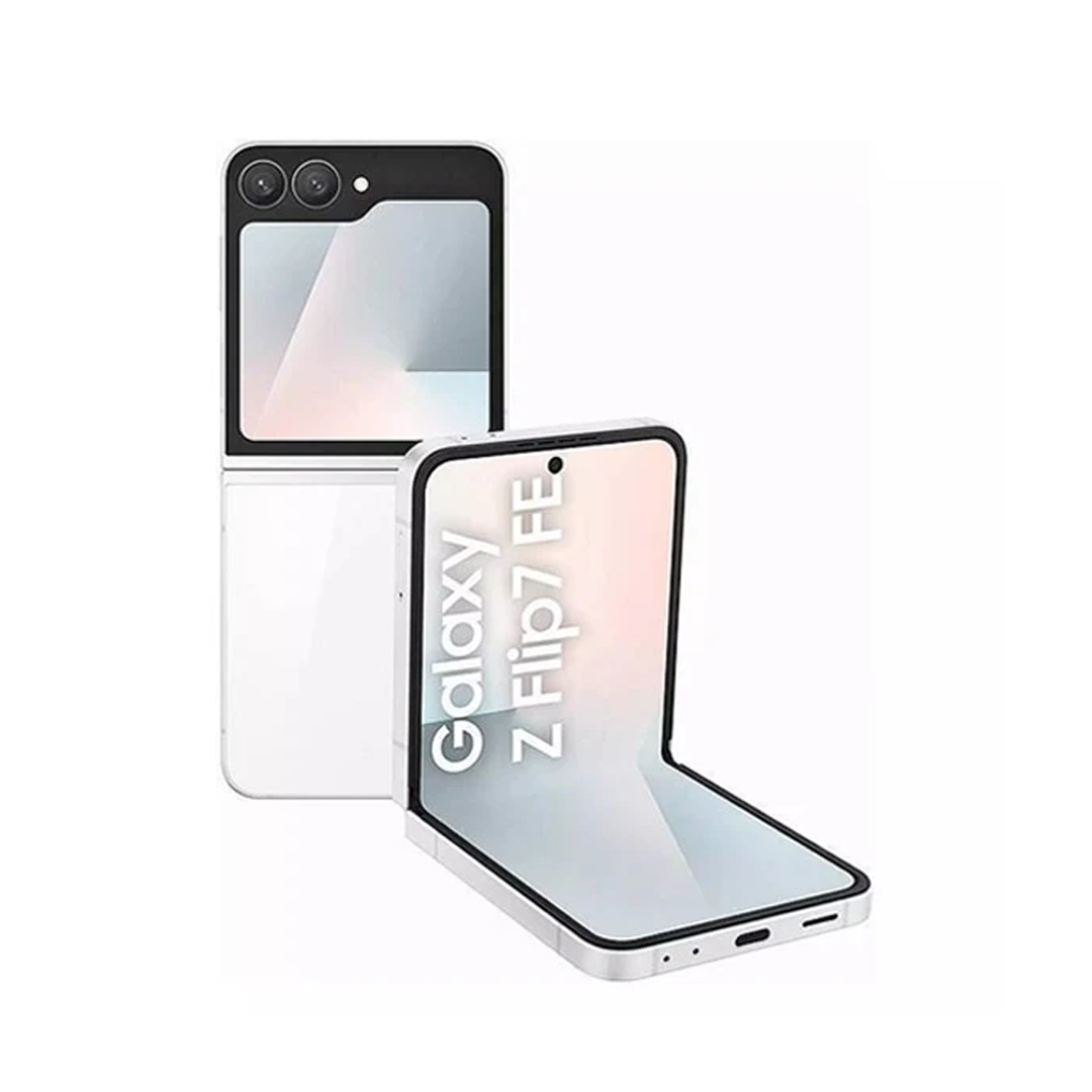 هاتف Samsung Galaxy Z Flip7 FE – رام 8GB، وتخزين 256GB + هدايا | أبيض هاتف Samsung Galaxy Z Flip7 FE – رام 8GB، وتخزين 256GB + هدايا | أبيض